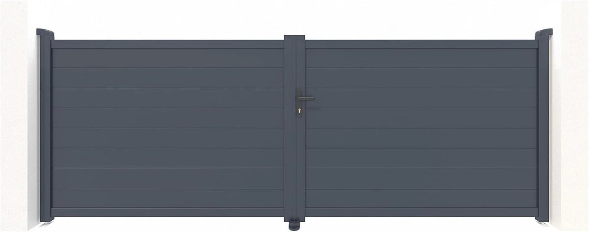 Casanoov Aluminium Folding Driveway Gate 4m x 160cm Grey - KIT-000024