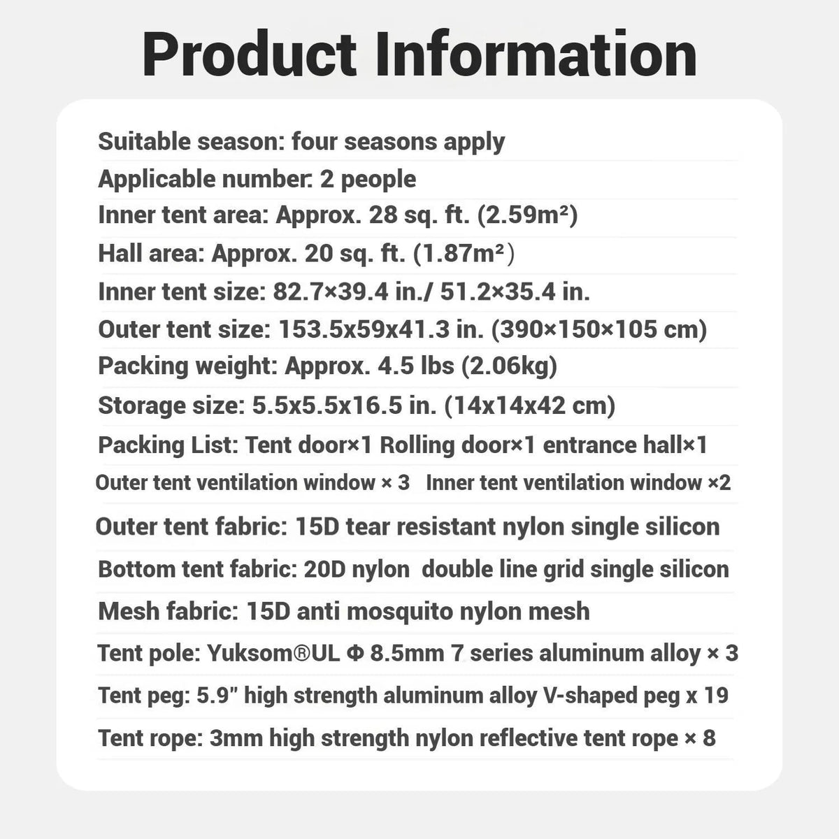 Naturehike Baluosi UL Ultralight Tunnel Hiking Tent, 15D, 2/3 Person, Olive Green - CNK2450WS036