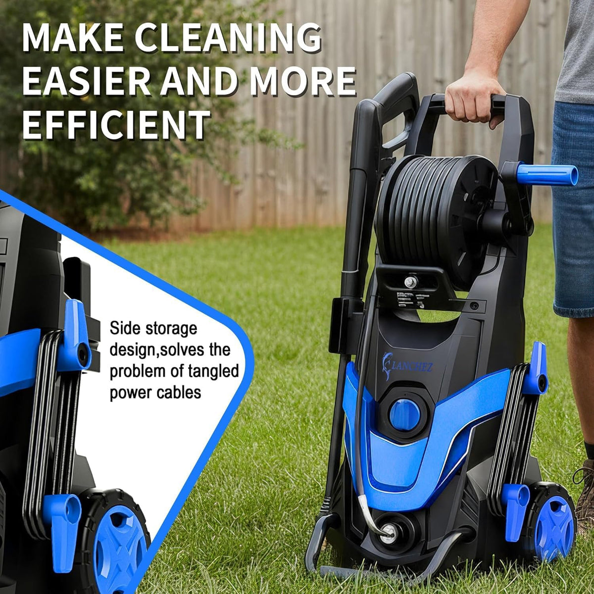 Pressure Washer 4800PSI With 4 Quick Connect Nozzles, Inlet Hose, Filter And 500ML Soap Tank