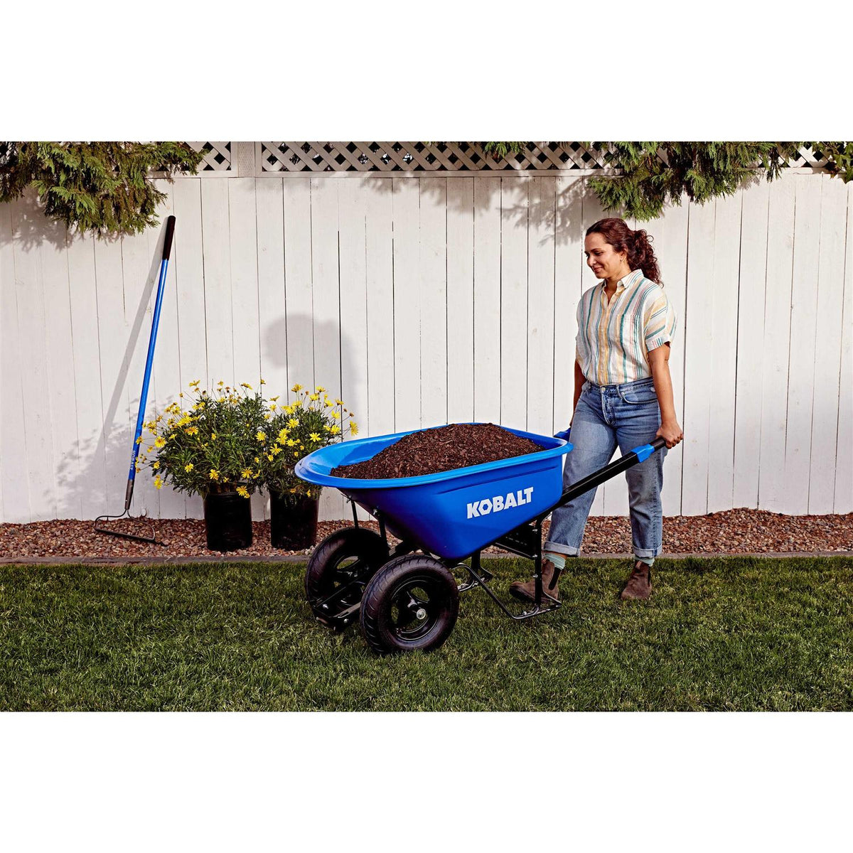 Kobalt Wheelbarrow 7-cu ft Dual Pneumatic Tires - PH7-S-2W-K 35284