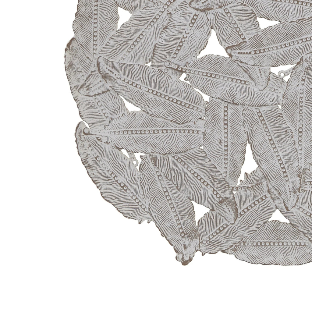 Textured Feather 3-Piece Metal Disc Wall Decor Set - 20in, 17.25in, 14.25in