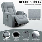 Lazy Boy Power Lift Recliner Chair With Massage, Lumbar Heating, USB Port And Cup Holders - Single Motor