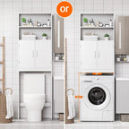 Over-the-Toilet Storage Cabinet With Adjustable Shelves And Double Doors, 77 in H, Espresso