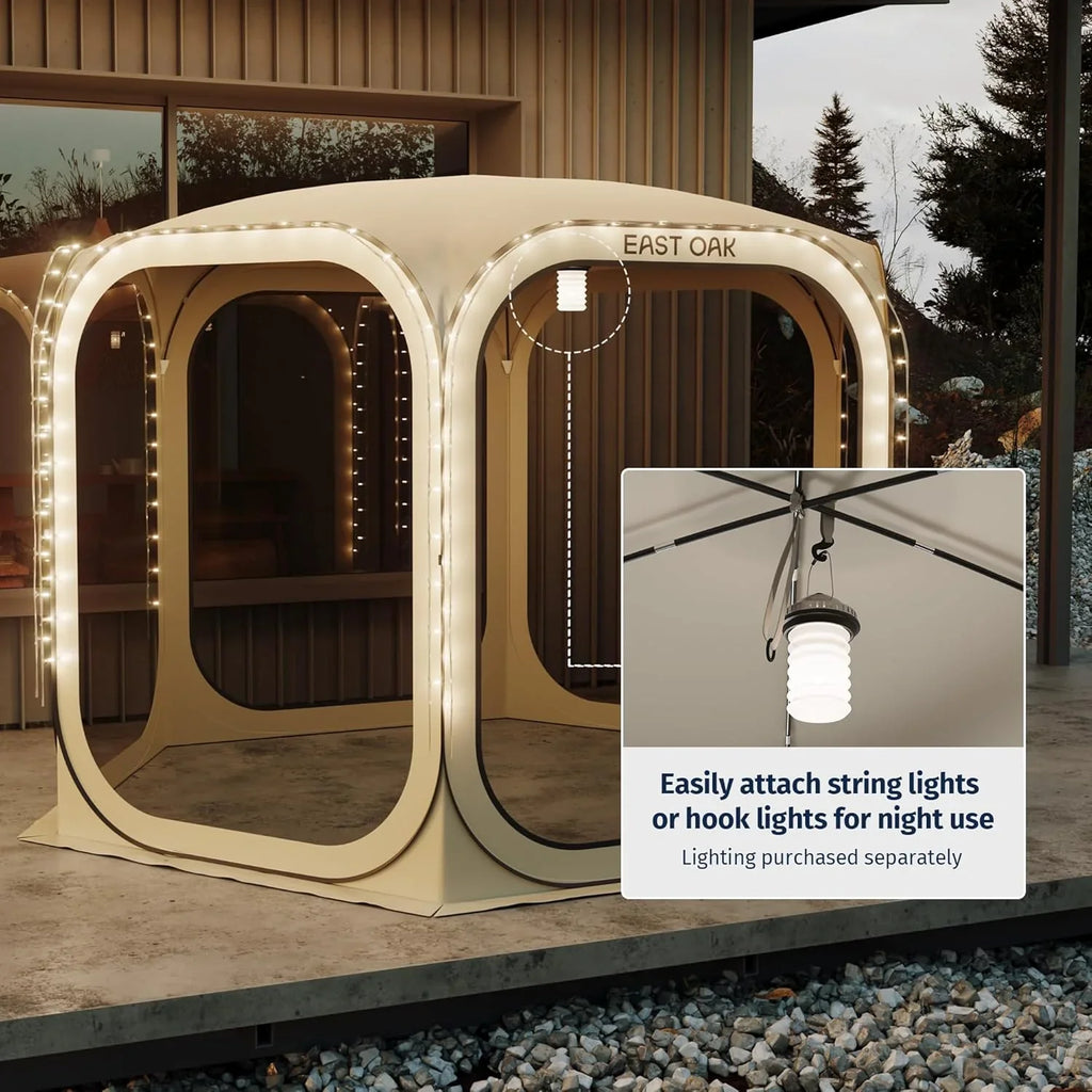EAST OAK Pop-Up Screen House Tent 10 x 10 FT With Carry Bag