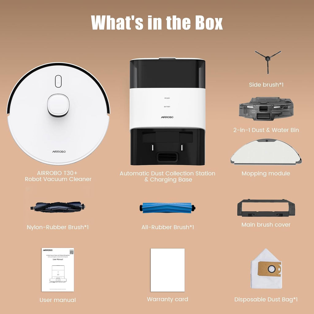 AIRROBO Robot Vacuum And Mop With Self-Emptying 75-Day Capacity