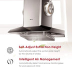 FOTILE Wall Mount Range Hood, 36 in. 1100 CFM, 2 LED Lights, Stainless Steel - Perimeter Vent Series