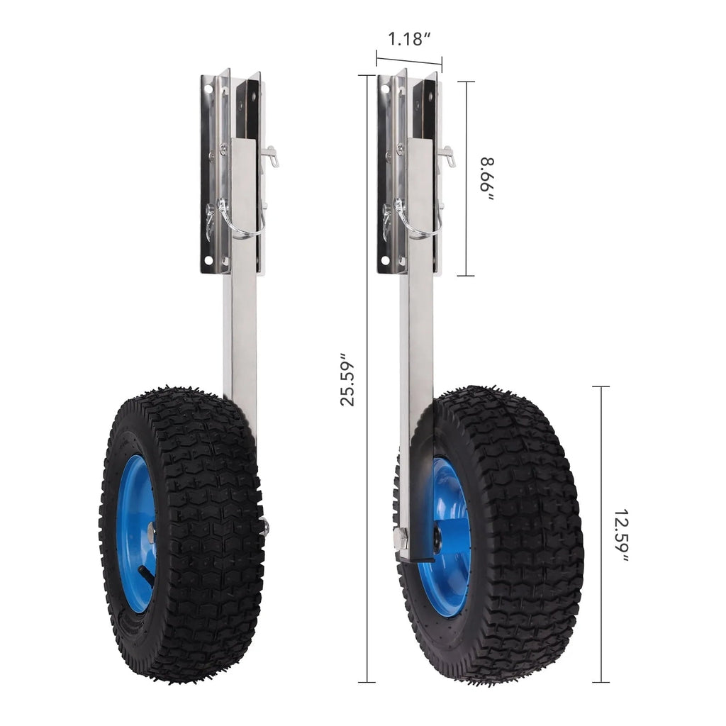 Boat Transom Launching Wheel Set, 12 Inch Wheels, 600 lbs