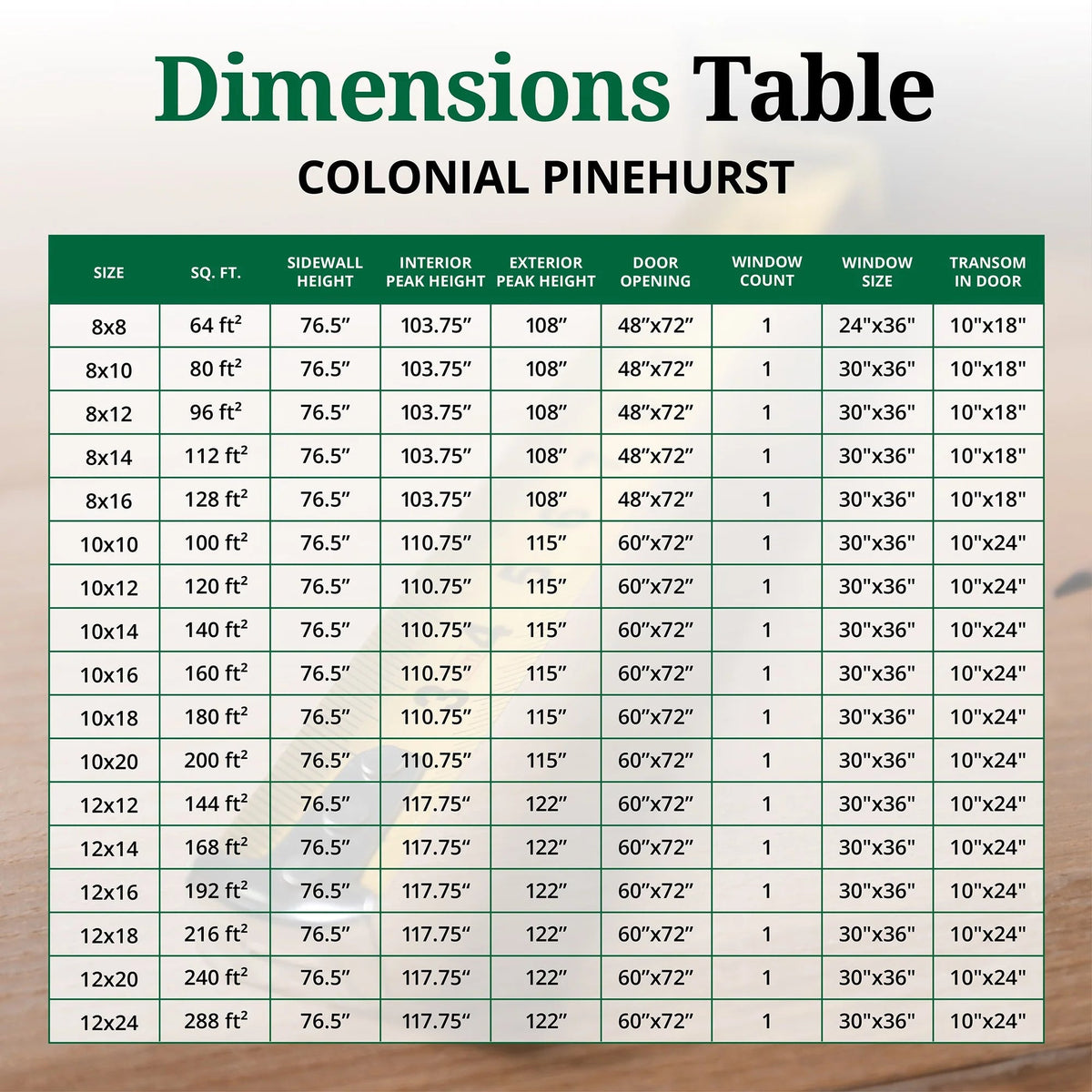 Little Cottage Co. Outdoor Wood Storage Shed, 8x8, Precut DIY Kit - Colonial Pinehurst