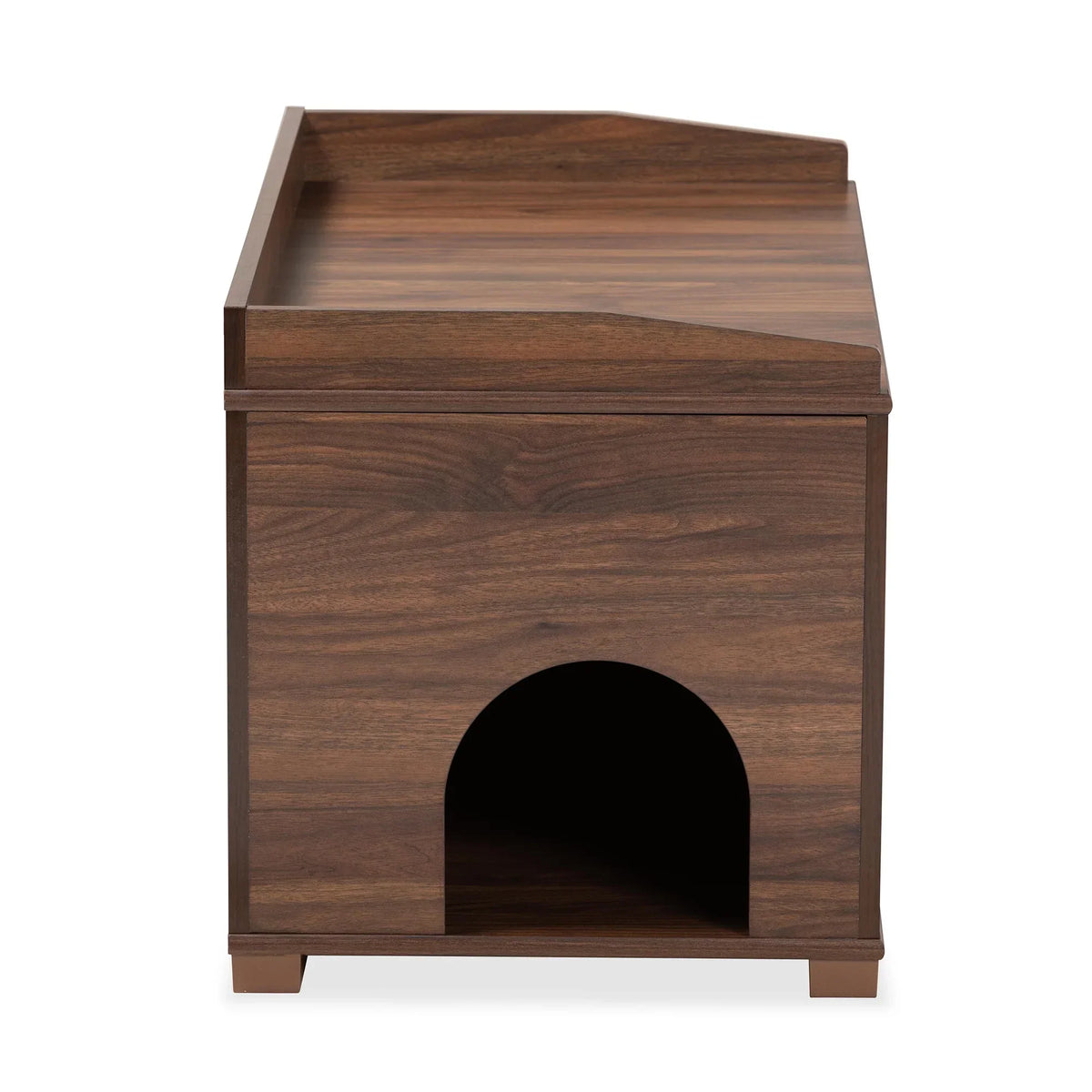 Baxton Studio Cat Litter Box Cover House, Walnut Brown, 35.40 x 18.90 x 20.10 in - Mariam