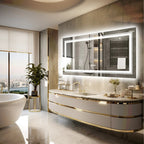 LED Lighted Bathroom Vanity Mirror, Silver, 3 Colors