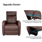 Massage Recliner Chair With PU Faux Leather Upholstery And Padded Seat