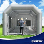 WARSUN Inflatable Paint Booth With Air Filter System, 28X15X10Ft, 950W+750W Blowers