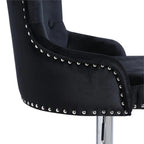 Alexent 2-Piece Swivel Bar Stools, Dark Blue, 43.7-51.6 H, 19.3 W x 18.1 D - Silver Footrest