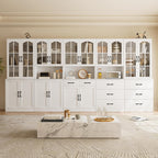 TUSY 71in Tall 6-Tier Bookcase With Glass Door, Drawer, And 23.6in Width - AEA