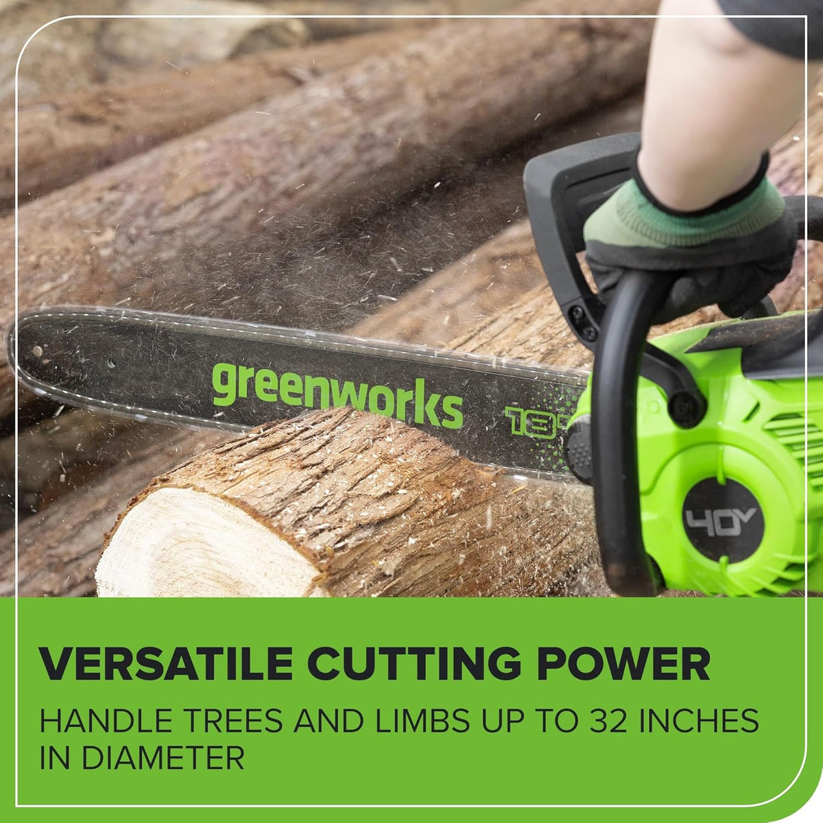 Greenworks 40V HP 18in Chainsaw Kit With 5.0Ah HP Battery And 5A Rapid Charger