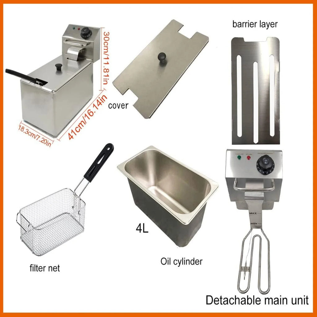 Benchtop Electric Deep Fryer, 4L, 1500W