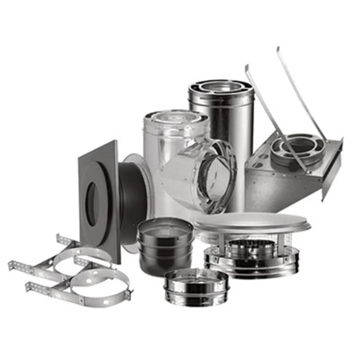 DuraPlus 6 in Basic Through-the-Wall Chimney Kit - 9 inch x 6 inch