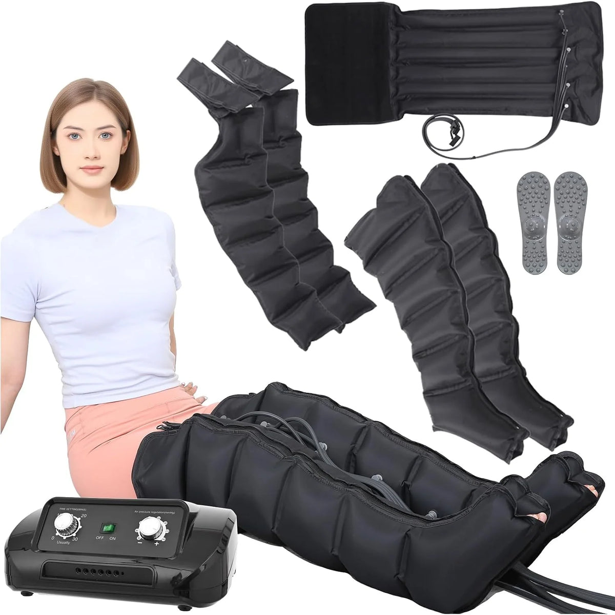 Generic 6-Chamber Compression Massage Boots For Legs, Abdomen And Arms - 1