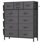 12-Drawer Fabric Dresser With Wood Top And Metal Frame