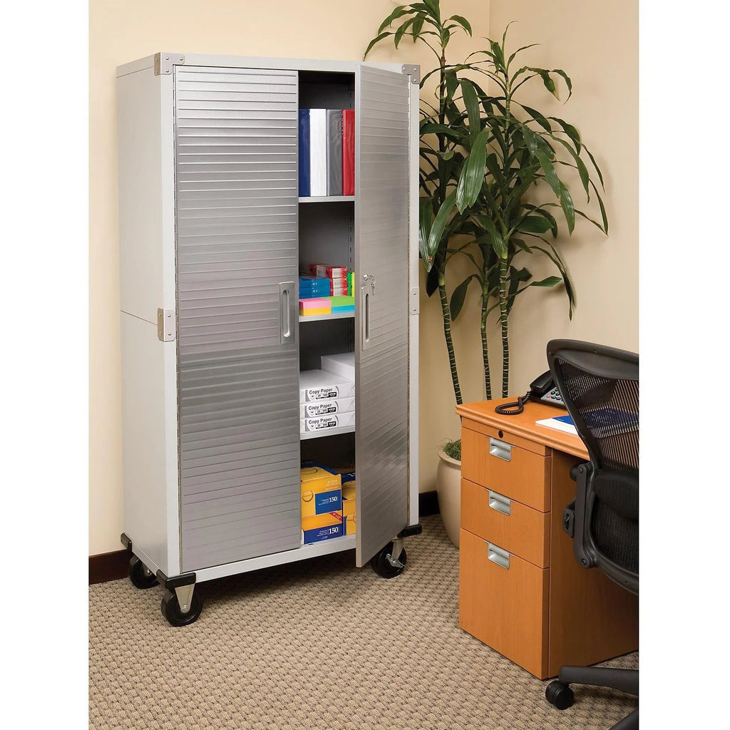 Seville Classics UltraHD Rolling Storage Cabinet, Granite, 36in W x 18in D x 72in H