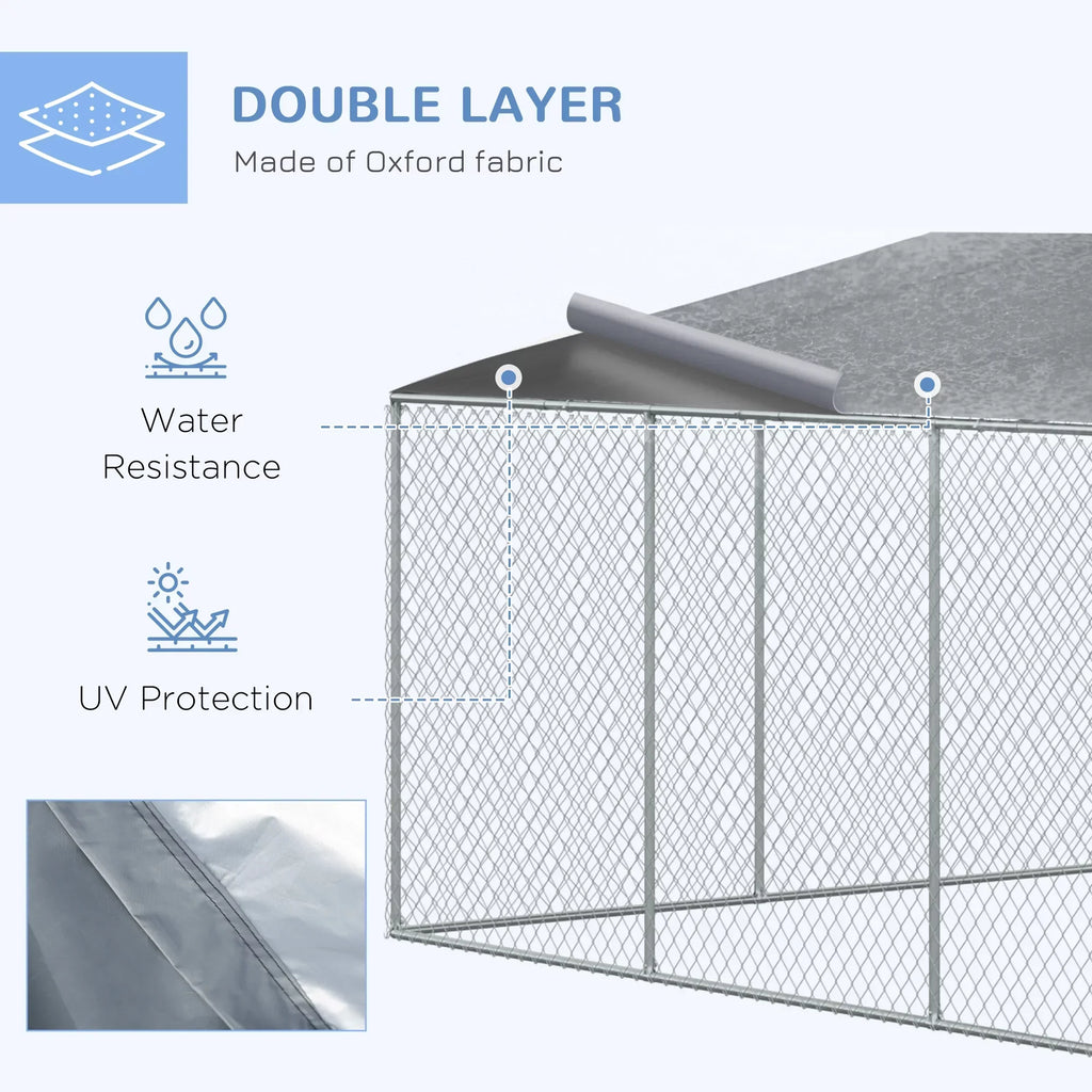 PawHut Dog Kennel Playpen With Waterproof Cover, 15' x 15' x 7.5' - D02-049V02