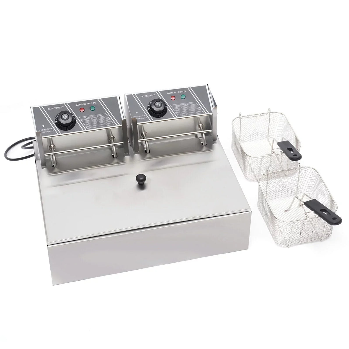 Commercial Electric Deep Fryer, 5000W, 12L Single Tank, Stainless Steel Fry Basket