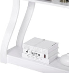 3-Tier Console Table With Storage Shelves - White