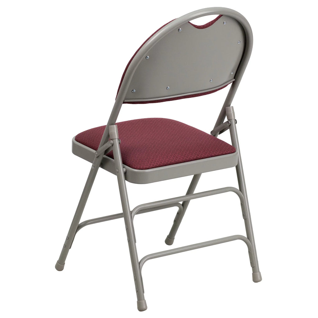 Flash Furniture HERCULES Series Triple-Braced Burgundy Fabric Metal Folding Chair
