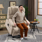 Comfort Stretch Power Lift Recliner Chair With 8-Point Vibration Massage, 24 in Seat Width, 25 in Seat Depth, 20 in Seat Height