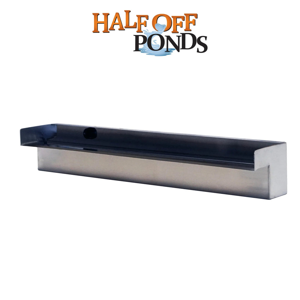 Half Off Ponds Steel Elegance Stainless Steel Spillway, 24 in, 304 SS, 1.5 in Back Inlet
