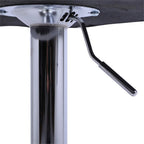 Alexent 2-Piece Swivel Bar Stools, Dark Blue, 43.7-51.6 H, 19.3 W x 18.1 D - Silver Footrest
