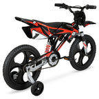 Hyper Bicycles 16 Inch Kids Motobike With Mag Wheels, Training Wheels, Black/Red