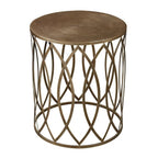 Bailey Street Home Metal Round Side Table, Champagne Antique And Gold, 17 Inches W X 20 Inches H