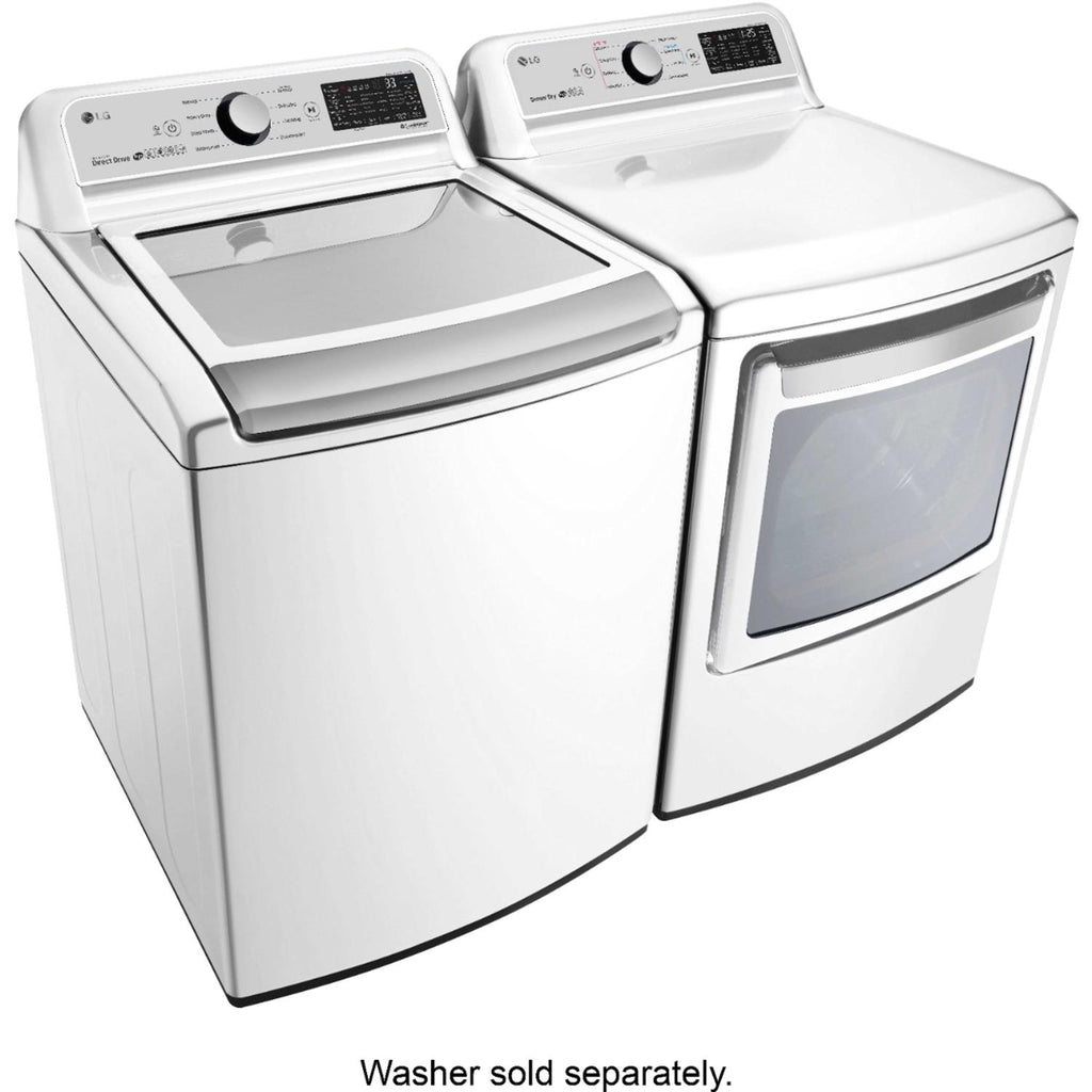 LG 7.3 cu. ft. White Smart Top Load Gas Dryer
