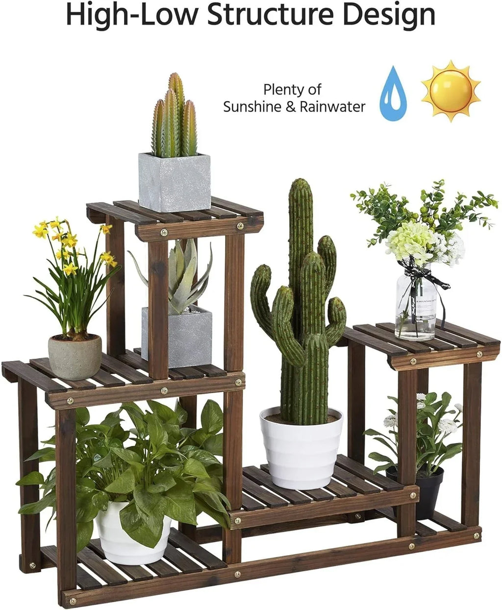 Wooden Plant Display Stand - Fir Wood