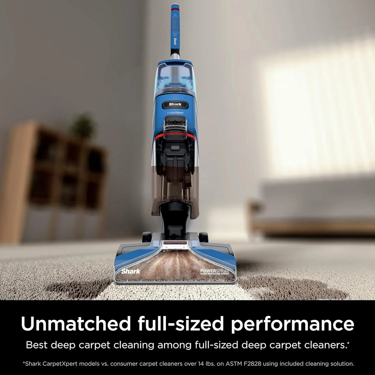Shark CarpetXpert Carpet Cleaner, Cyan, 13.15 in D x 11.97 in W x 43.5 in H - EX201