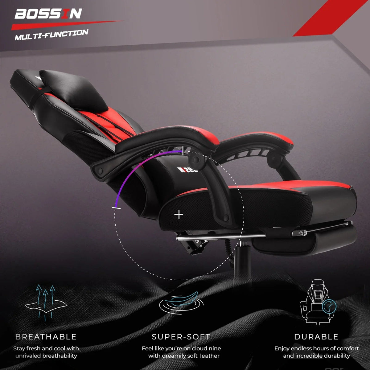 Racing Style Gaming Chair, 300 lbs Big And Tall High Back Computer Chair