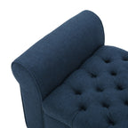 Noble House Amanda Dark Blue Fabric Armed Storage Bench