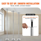KFFKFF Dance Pole Set, 45mm Stainless Steel, Silver - HM-590S