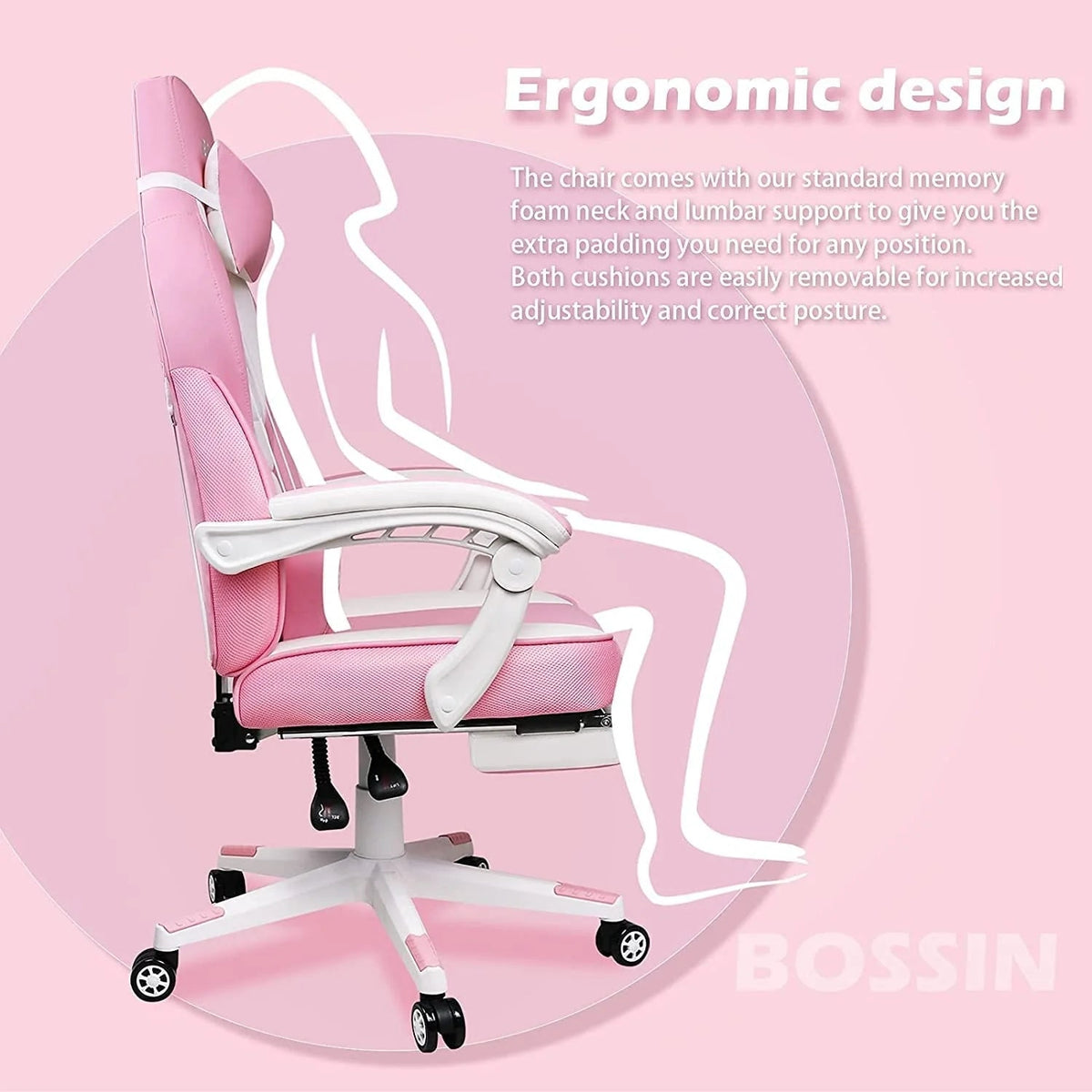 Racing Style Gaming Chair, 300 lbs Big And Tall High Back Computer Chair