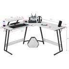 L-Shaped Gaming Computer Desk With Removable Monitor Stand, 51.3 in x 19.8 in x 29 in