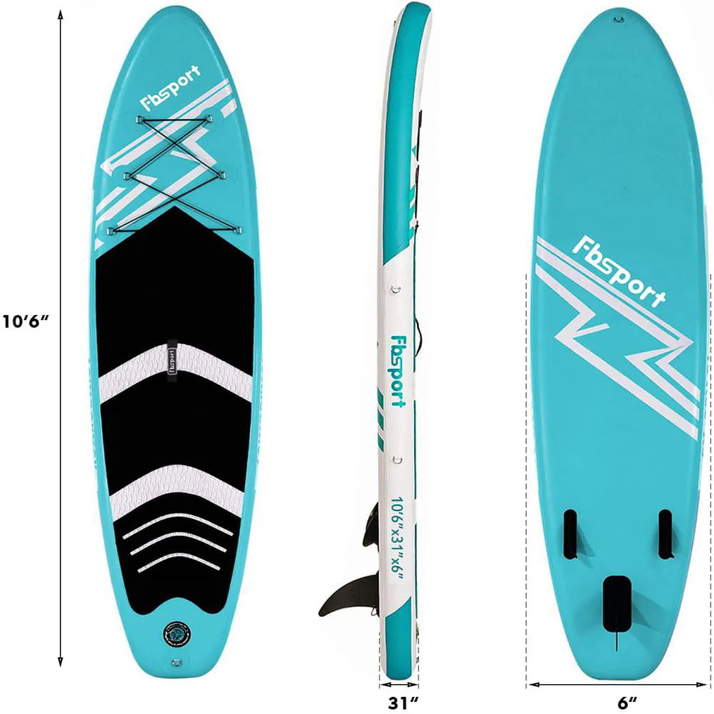 FBSPORT Inflatable Stand Up Paddle Board 11ft x 33in x 6in With SUP Accessories