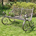 Metal Outdoor Rocking Bench, Bronze, 45 in L x 36 in W x 36 in H