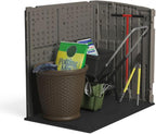 Suncast Horizontal Resin Storage Shed, 34 Cu Ft, Floor Included, Stoney Black