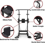 Tappio Power Tower Dip Bar Station Pull Up Bar Stand With Backrest, 400lb Capacity