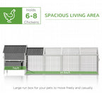 PawHut Large Chicken Coop, 162 in, For 6-8 Chickens, Storm Gray/Crystal White - D51-336V00CG