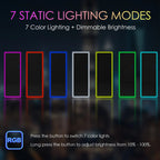 LVSOMT Full Length RGB LED Mirror, 47in x 18in, Black