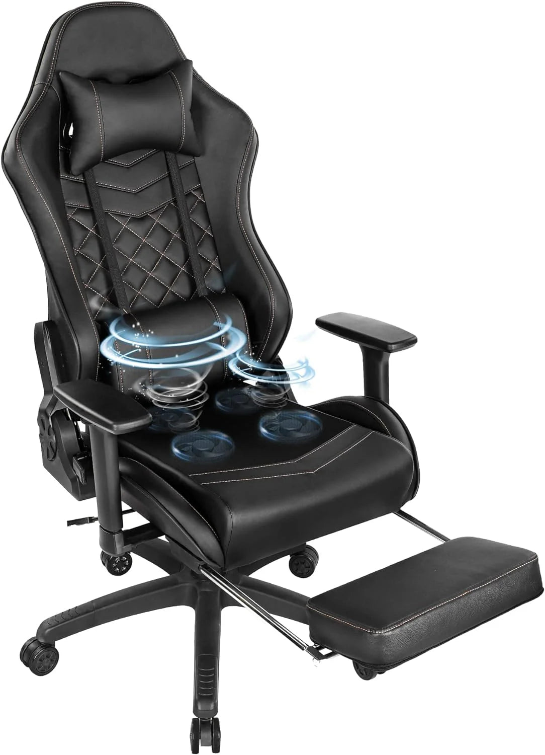 Blue Whale PU Leather Big And Tall Ergonomic Office Gaming Chair, 350 Pounds - B0BTCQ3VVW