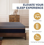 EGOHOME Queen Copper Gel Cooling Memory Foam Mattress, 60x80x12, Black