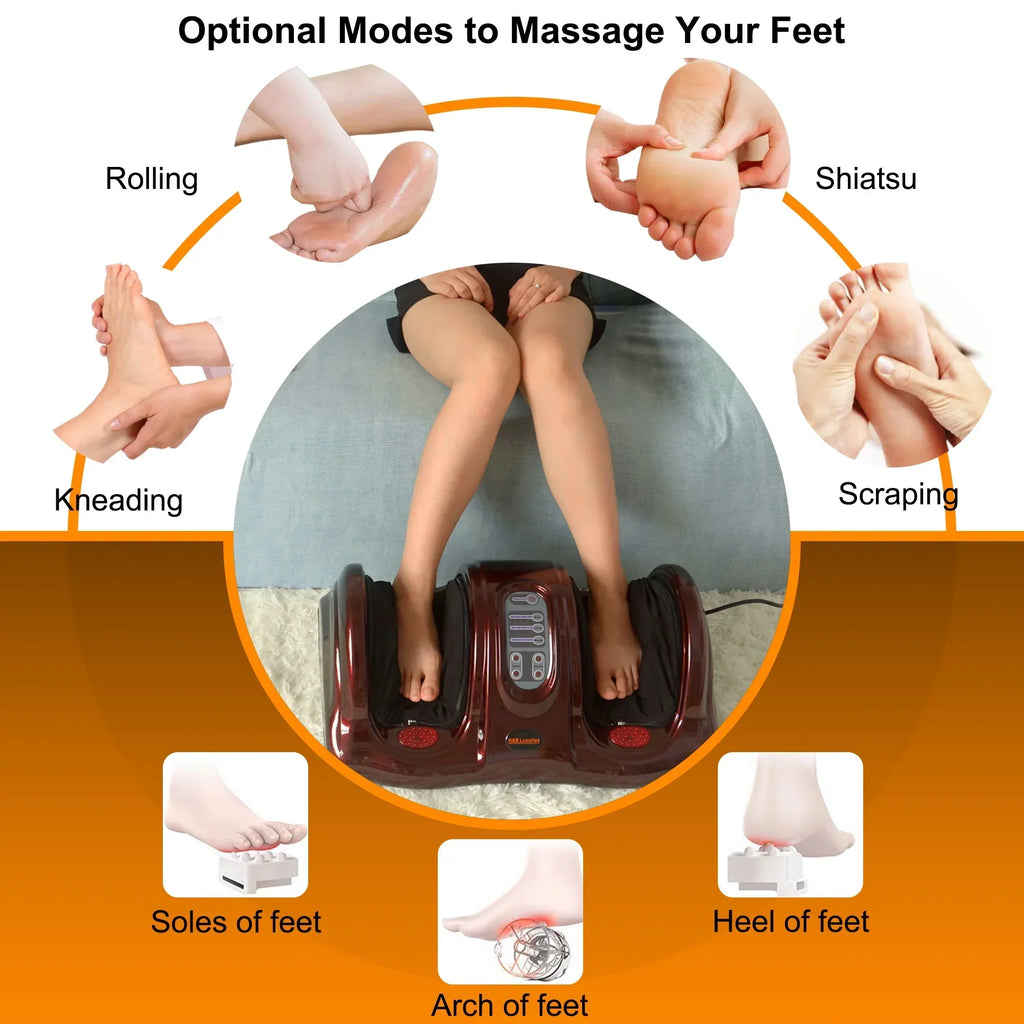Electric Shiatsu Foot And Calf Massager - Red